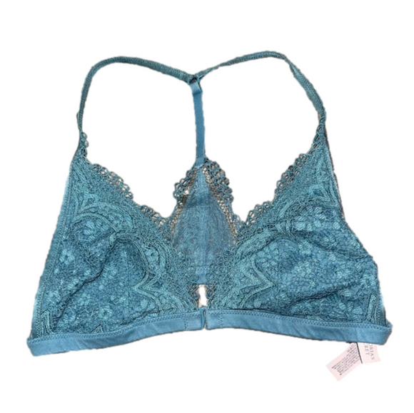 Victoria Secret Teal Lace Front Close Bralette size S/P - Picture 1 of 9